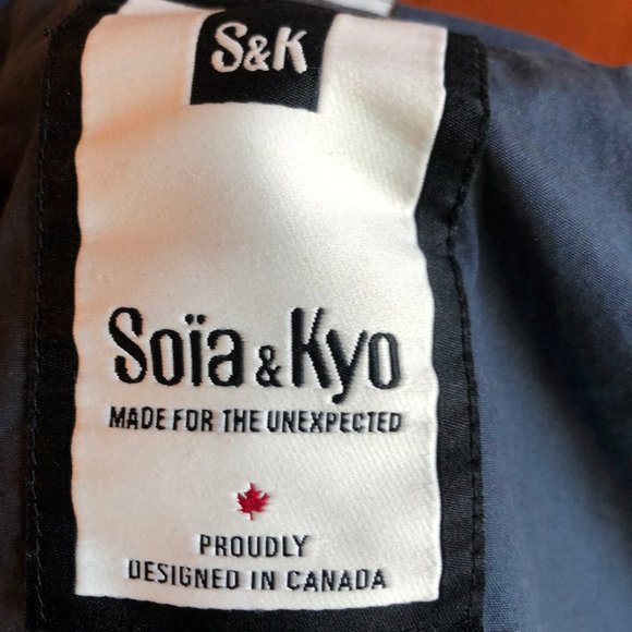 Soia & Kyo Women's Navy Hooded Jacket With Angled Pockets & Zipper Closure, XS - Picture 4 of 9